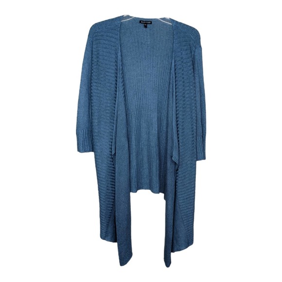 Eileen Fisher Blue Open Front Cardigan - Picture 9 of 9